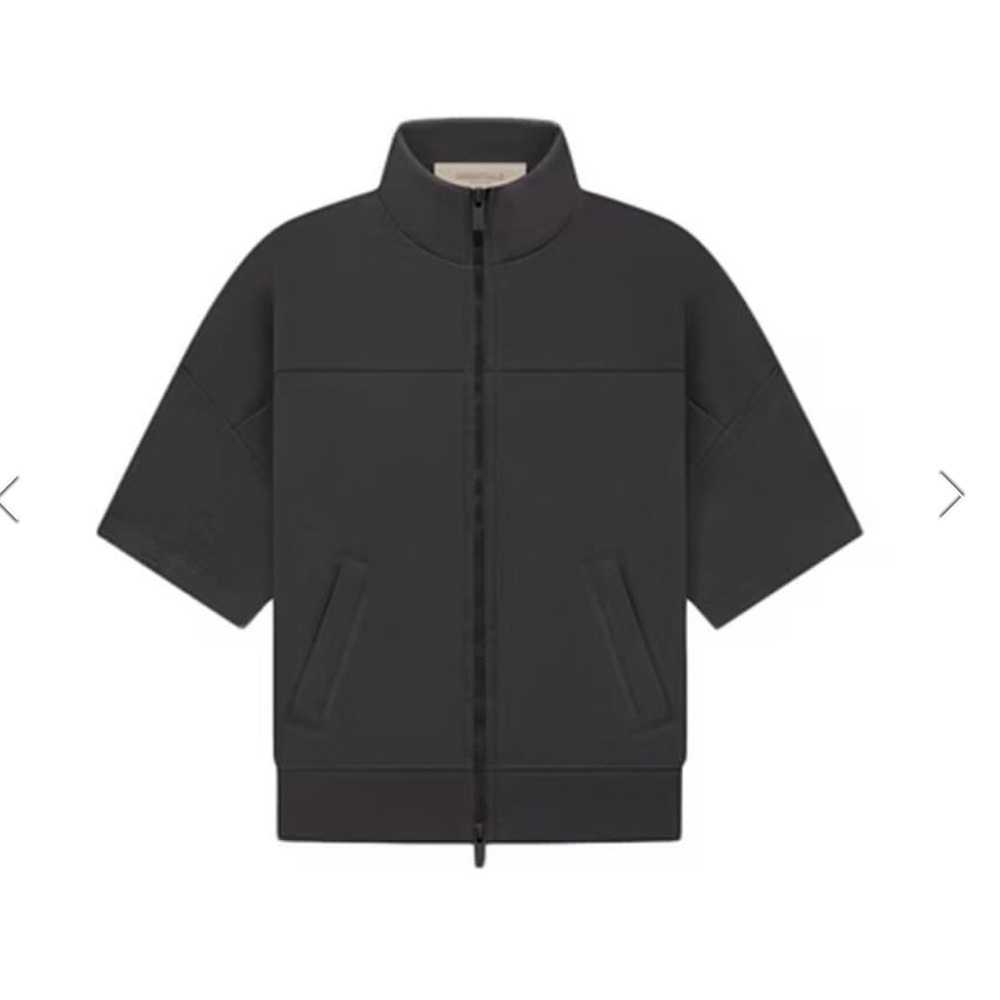 Fear Of God Essentials full zip short sleeve jacket gray size 12 100% cotton